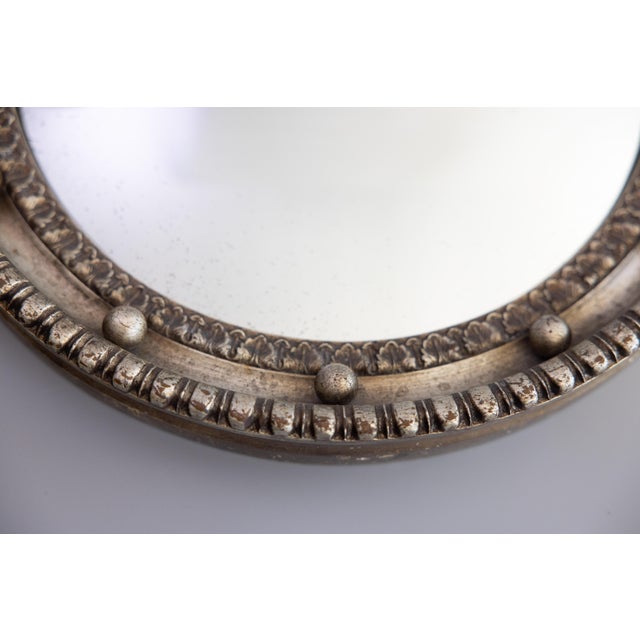 English Regency Style Silver Gilt Wood Bullseye Convex Mirror, Circa 1930 For Sale - Image 4 of 8