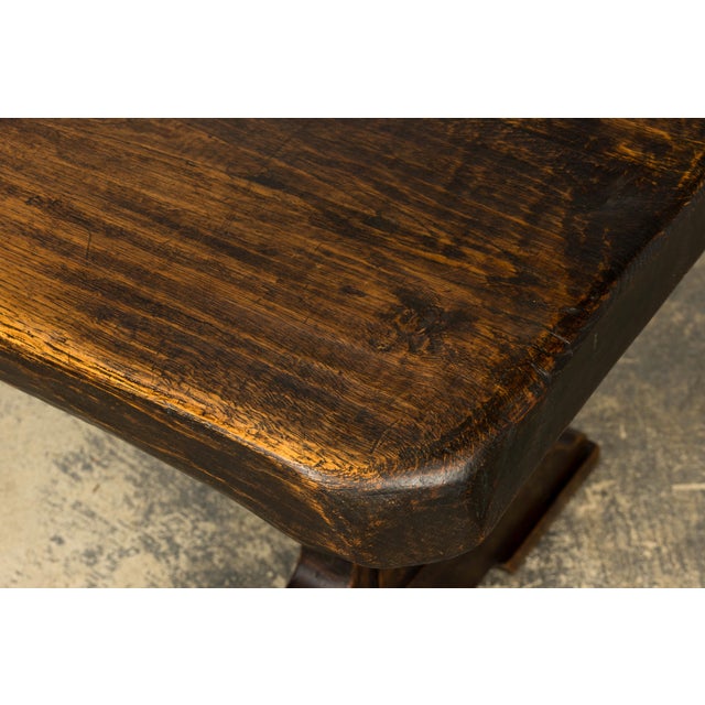 18th Century French Provincial Oak Refectory Trestle Dining Table For Sale - Image 9 of 18