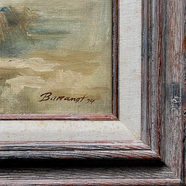 Abstract Abstract Impressionistic Seascape "Shoreline Scene" by Robert Baranet = Oil on Canvas - Framed For Sale - Image 3 of 8