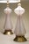 Murano 1960 Large White & Pink Barovier Toso Murano Italy Latticino Blown Art Glass Brass Table Lamps - a Pair For Sale - Image 4 of 13