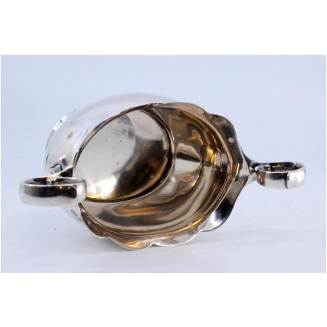 Plain Silver Compote Dish with Wavy Edge For Sale - Image 5 of 7