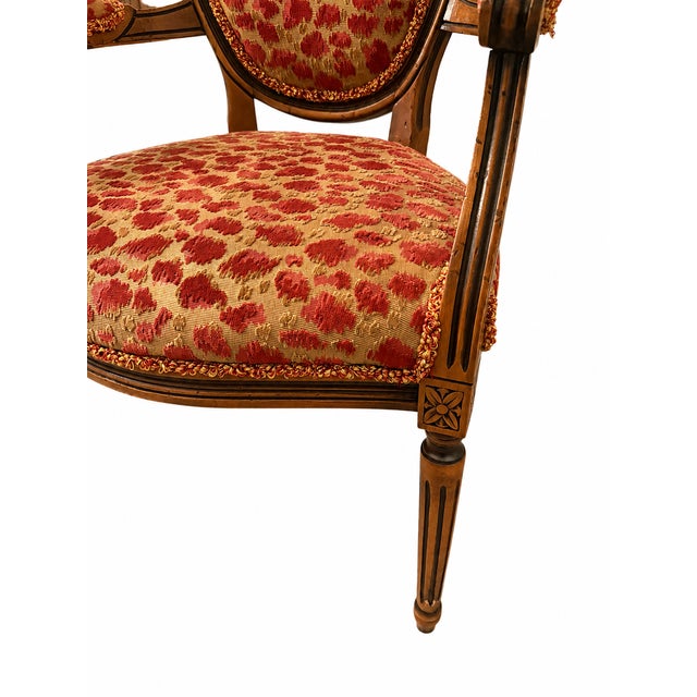 Mid 20th Century Louis XVI Style Cabriolet Arm Chair For Sale - Image 4 of 6