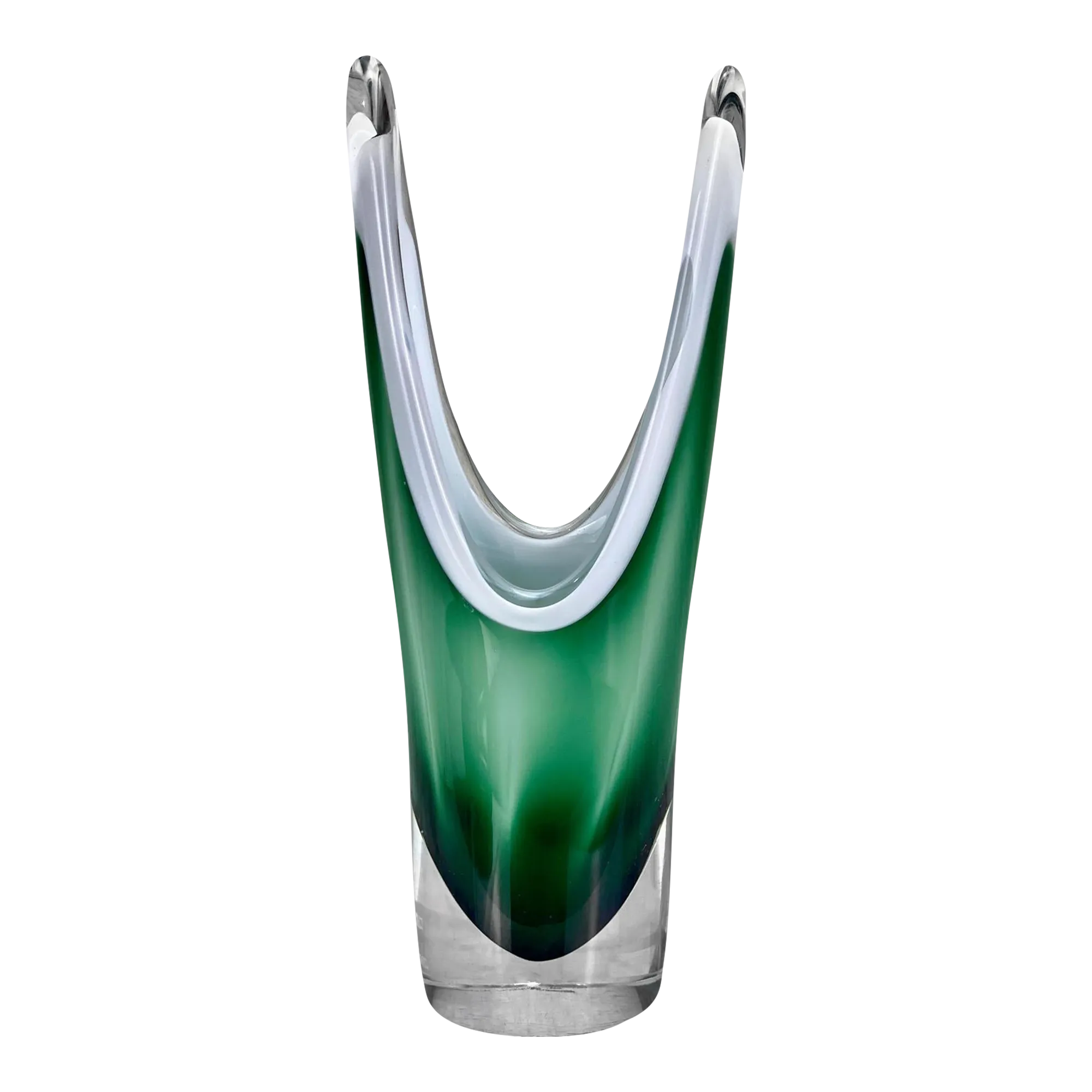 Mid-Century Swedish Art Glass Coquille Vase by Paul Kedelv