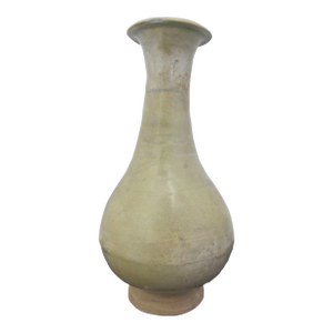Chinese Celadon Glazed Porcelain Pottery Tapered Neck Vase
