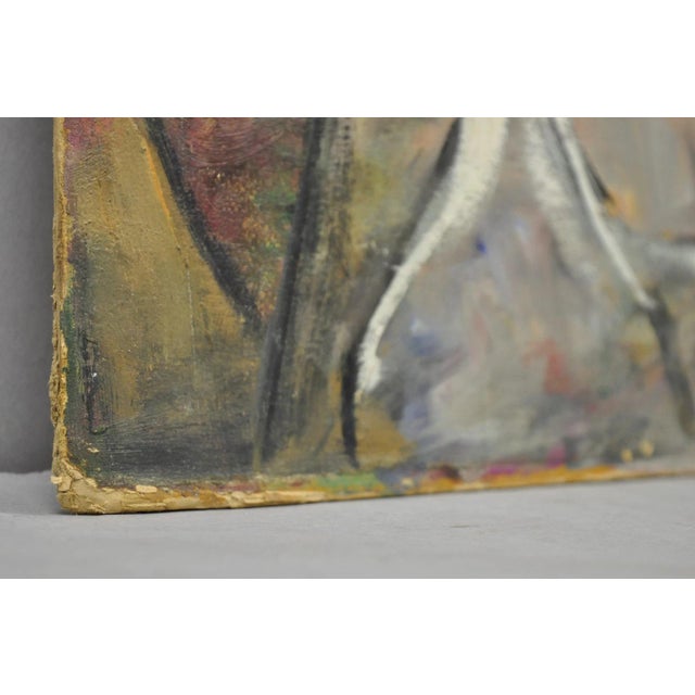 Green Vintage Samuel Heller "Family Portrait W/ Child B" Oil on Board Painting Signed For Sale - Image 8 of 10