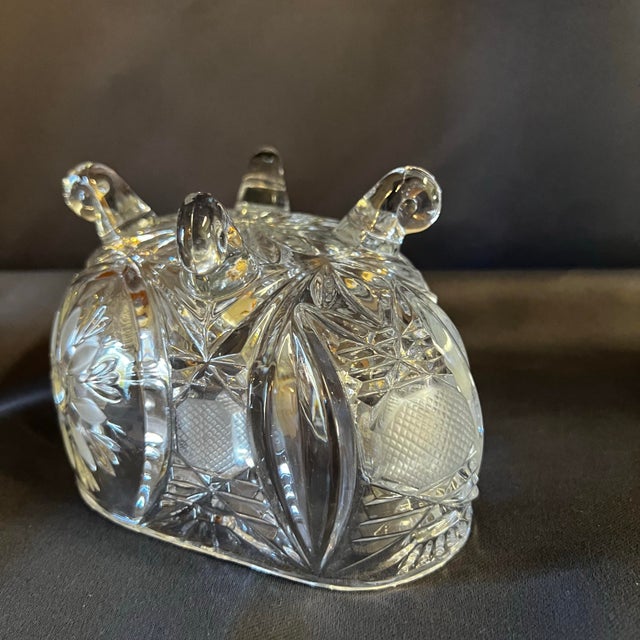 Vintage Bohemian Style Lead Crystal Covered Compote Candy Dish on Ball Feet For Sale - Image 9 of 12