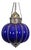 Vintage Indian Blue Glass Pumpkin Pendant Light For Sale