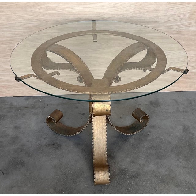 Mid 20th Century Hollywood Regency Gilt French Iron Cocktail Table For Sale - Image 17 of 18