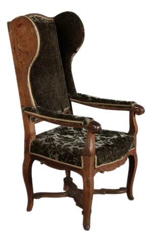 Antique Baroque Armchair in Oak, 1750