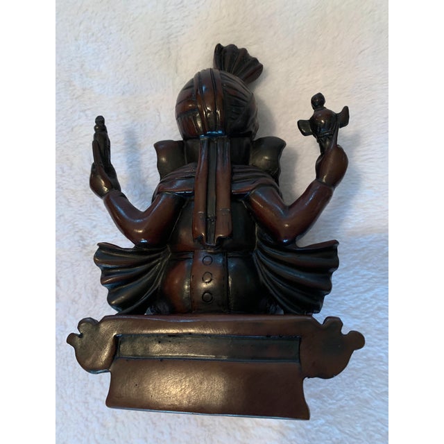 Late 20th Century Tibetan Buddhist Ganapati, Lord Ganesh Solid Mahogany Hand-Carved Statue For Sale - Image 4 of 12