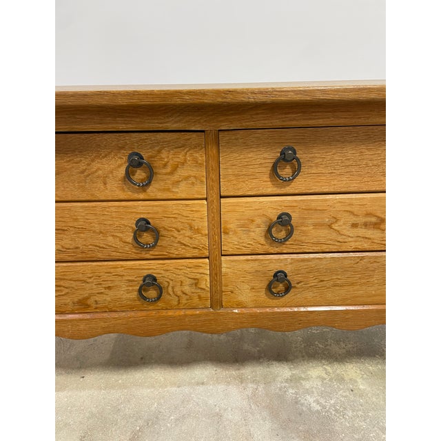 Mid-Century Modern Danish Scandinavian Oak Rustic Dresser Henning Kjaernulf Attrib For Sale - Image 3 of 9