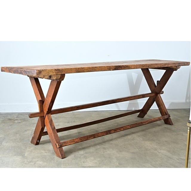Late 19th Century French 19th Century Alpine Pine & Oak Cheesemaker 's Table For Sale - Image 5 of 12