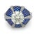 Contemporary 1960s Mid Century Gia 3.21 Carat Round Brilliant Cut Diamond Platinum Enamel Ring, Size 8 For Sale - Image 3 of 7