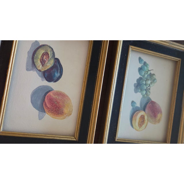 Vintage Fruit Still-Life Art in Black and Gold Wood Frames — A Pair For Sale - Image 17 of 18