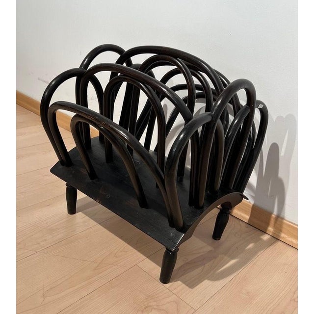 Newspaper Stand in Stained Beech Bentwood from Thonet, Austria, 1900s For Sale - Image 6 of 15