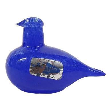 Blue Glass Bird by Oiva Toikka for Iittala, Finland, 1970s For Sale