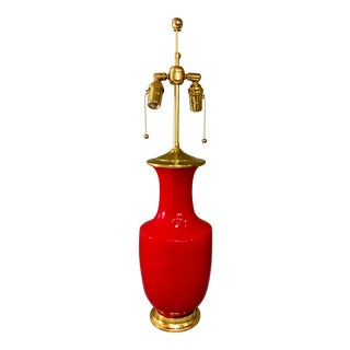 Christopher Spitzmiller Ming Red Lamp For Sale