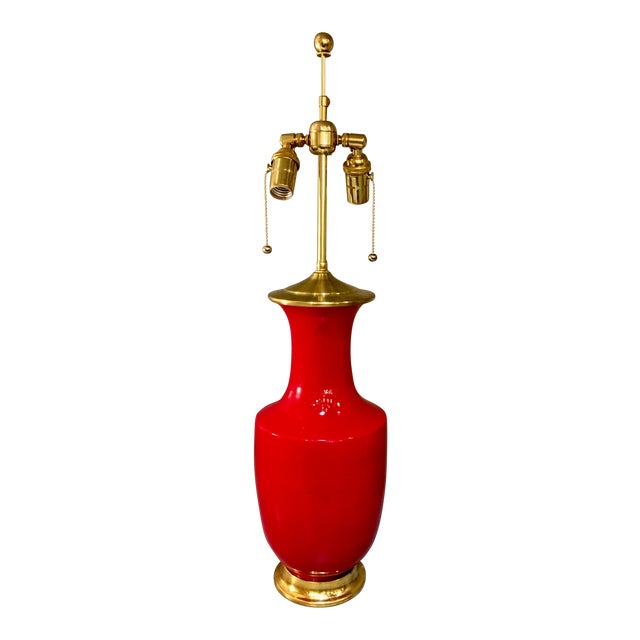 Christopher Spitzmiller Ming Red Lamp For Sale