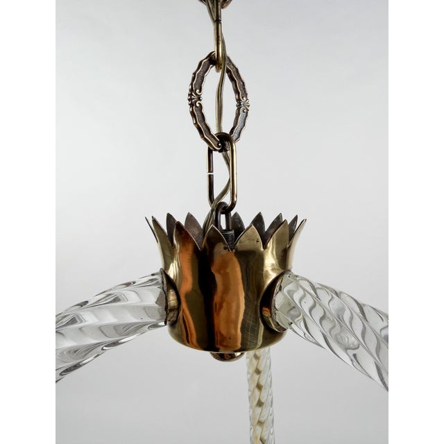 Italian Art Deco Murano Glass Pendant in the style of Barovier, 1930s For Sale - Image 10 of 18