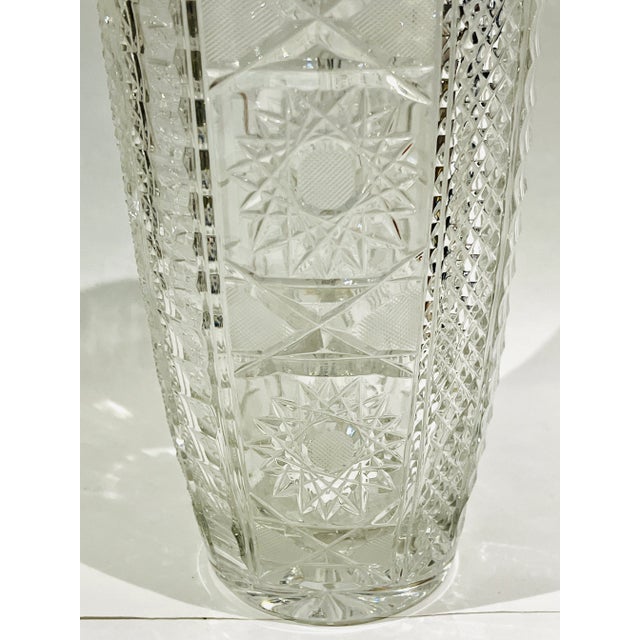 Vintage Cut Crystal Vase For Sale - Image 4 of 9