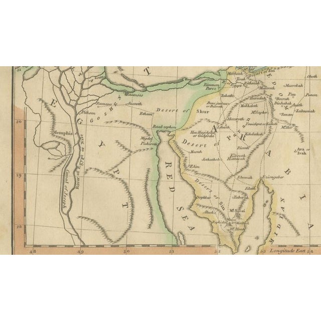 Antique Biblical Holy Land Map, 1827 For Sale - Image 6 of 10