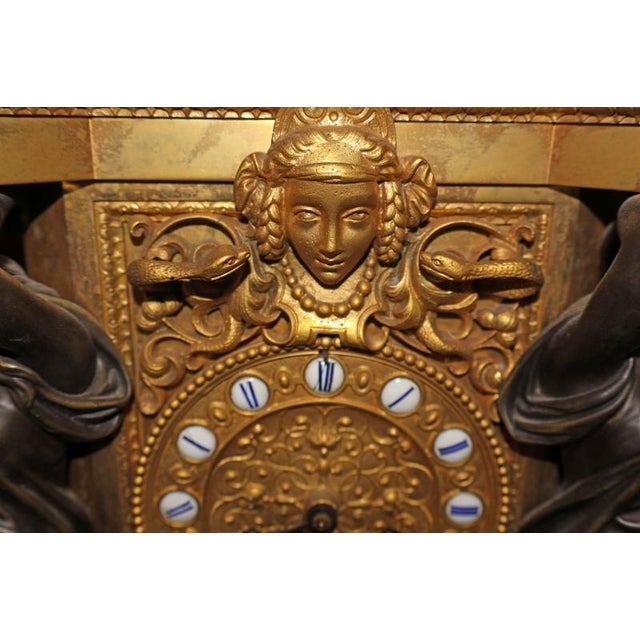Vincenti & Cie 19th Century French Bronze Mantel Clock Design by v. Paillard For Sale - Image 9 of 18