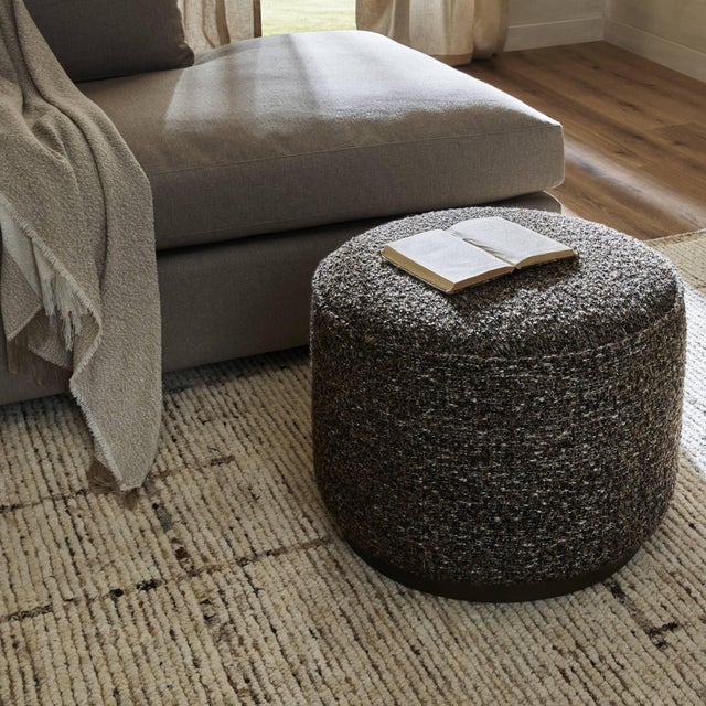 Four Hands Sinclair Round Ottoman - Ivan Granite For Sale - Image 9 of 9