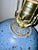Signed Robin’s Egg Glaze Finish Bulbous Turned Studio Pottery Ceramic Lamp For Sale - Image 4 of 9