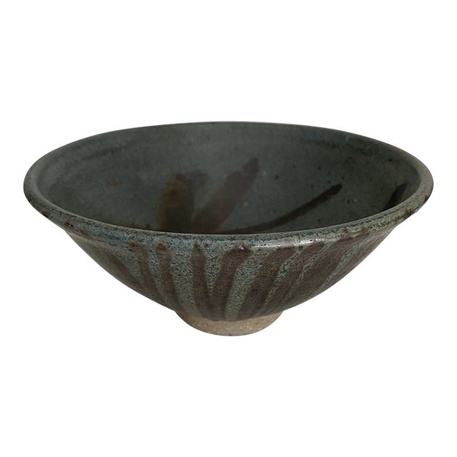 Vintage Artist Mark Hansen Hand Decorated Studio Bowl Pottery For Sale