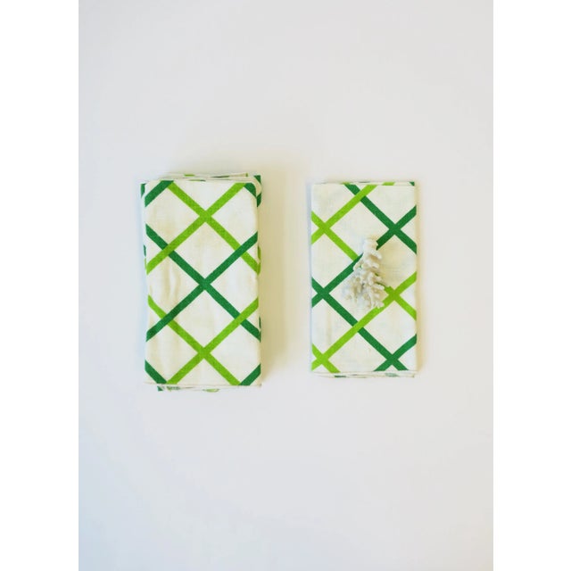 Vintage Kelly Green Cotton Dinner Napkins, Set of 6 For Sale - Image 10 of 13