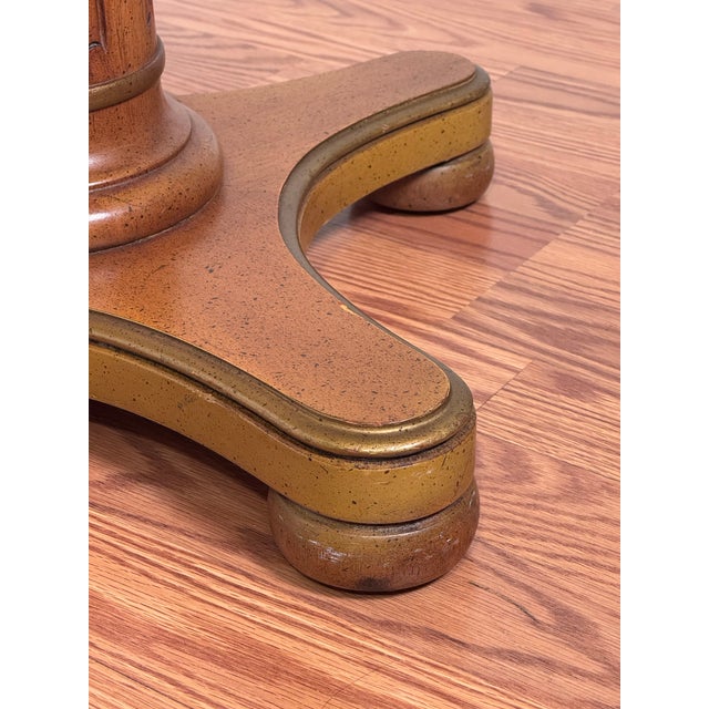 Vintage Neoclassical Henredon Round Solid Wood Side Table For Sale - Image 11 of 12