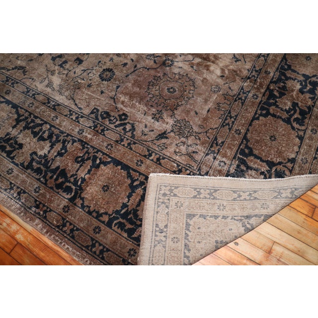 Early 20th Century Zabihi Collection Oversize Distressed Rug - 11'10" x 15'6" For Sale - Image 9 of 12