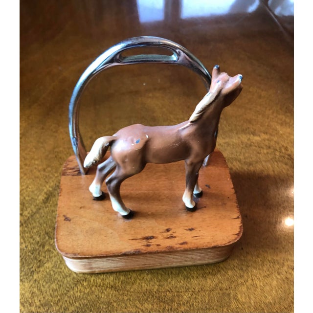 English 1960s Vintage Horse/Stirrup Napkin/ Letter Holder For Sale - Image 3 of 7