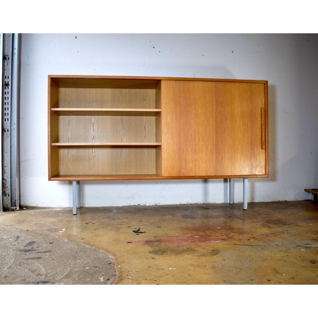 1960s Vintage Oak Sideboard with Sliding Doors from WK Möbel, 1960s For Sale - Image 5 of 6