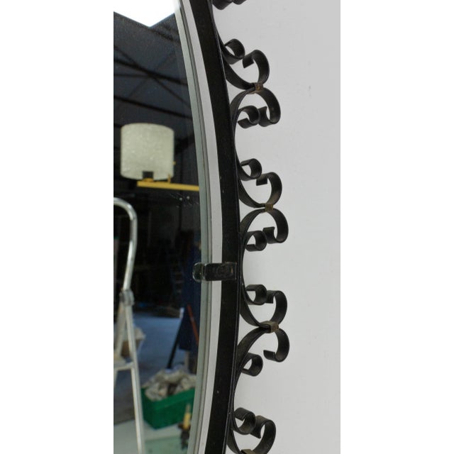 Metal French Illuminated Mirror in Metal Frame, 1960s For Sale - Image 7 of 11