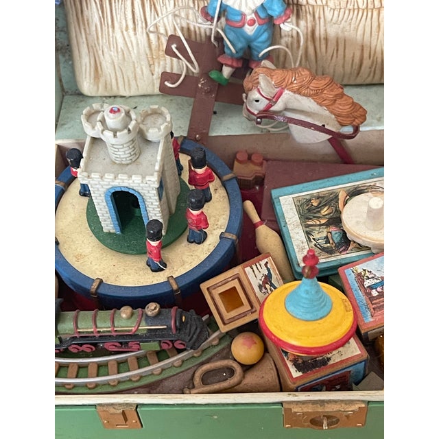 Shabby Chic Antique Mechanical Musical Toy Chest For Sale - Image 3 of 6