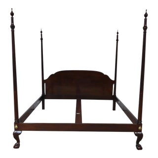 Baker Furniture Historic Charleston Ball & Claw Foot Kingsize Poster Bed For Sale