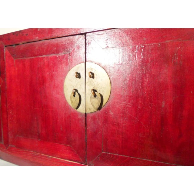 Maroon Antique Chinese Petit Ming Cabinet Ming Style, Circa 1800-1849 For Sale - Image 8 of 12