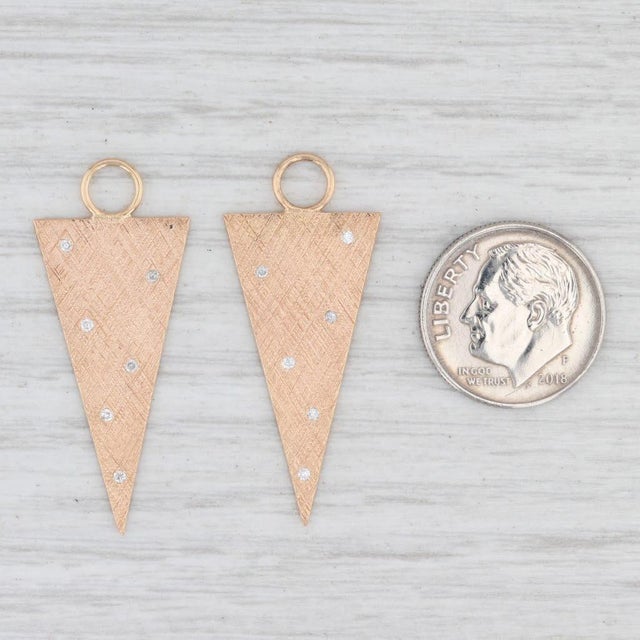 Nina Wynn Earring Enhancer Charms 18k Gold Diamonds Triangle Drops, 2 Pieces For Sale - Image 4 of 5