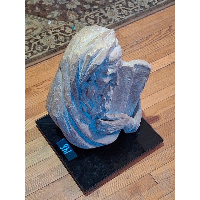 Vintage 1967 Arnold Bergier Moses Ten Commandments Sculpture Austin Productions MCM Bust For Sale - Image 14 of 14