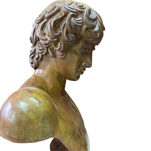 Metal Bronze Antinous Sculpture, 2000s For Sale - Image 7 of 8