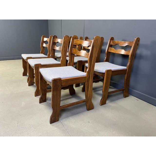 Wood Vintage Brutalist Dining Chairs, 1960s, Set of 6 For Sale - Image 7 of 10