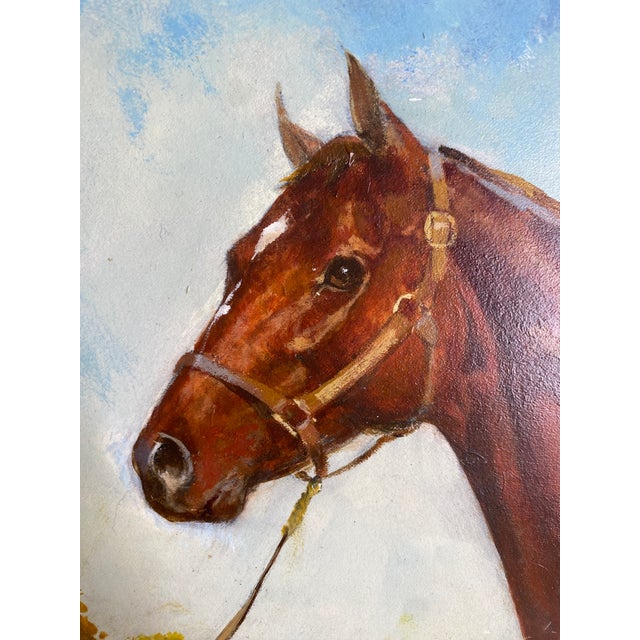 Original Oil Equestrian Painting of Man O’ War by Scharff For Sale - Image 4 of 12