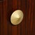 Brass Art Deco Brass Pulls & Leather Wrapped Base Paldao Wood Cabinet by Gilbert Rohde For Sale - Image 8 of 15