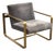 Restoration Hardware Miles Velvet + Brass Arm Chair For Sale