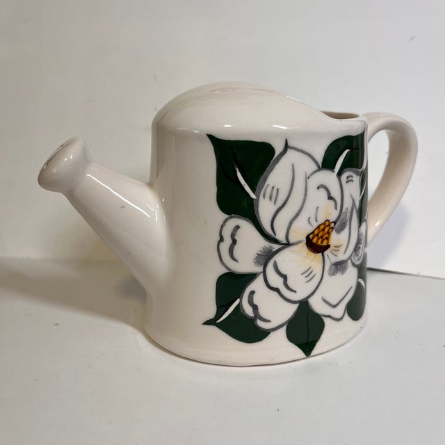 Vintage Magnolia Watering Can Planter For Sale - Image 4 of 5