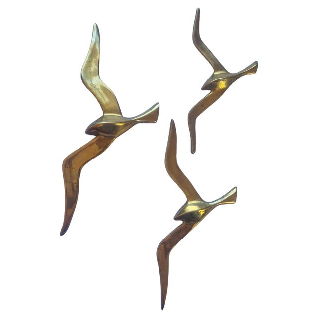 Brass Wall Decor Sculptures of Seagulls, Austria, 1963, Set of 3 For Sale
