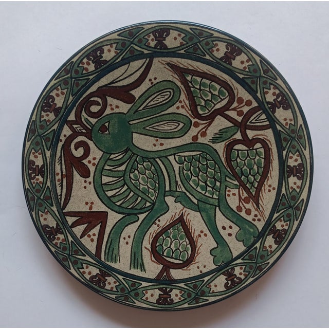 Wall Ceramic Plate in Gothic Style from Paterna Maiolica d'Art, 1970s For Sale - Image 3 of 3