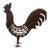 Vintage Handcrafted Iron Folk Art Rooster Sculpture For Sale