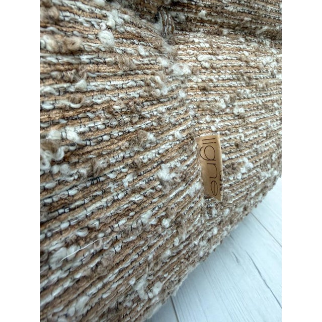 1980s Vintage Textured Bouclé Togo 3-Seater by Michel Ducaroy for Ligne Roset, 1980s For Sale - Image 5 of 8
